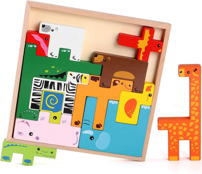 Rompecabezas de tablero creativo de animales de madera - 298