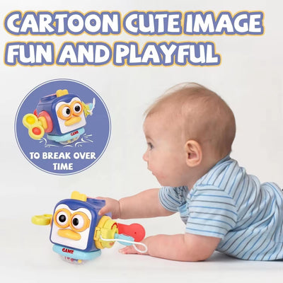 Fidtoy Penguin Travel Activity Cube Toy for Babies