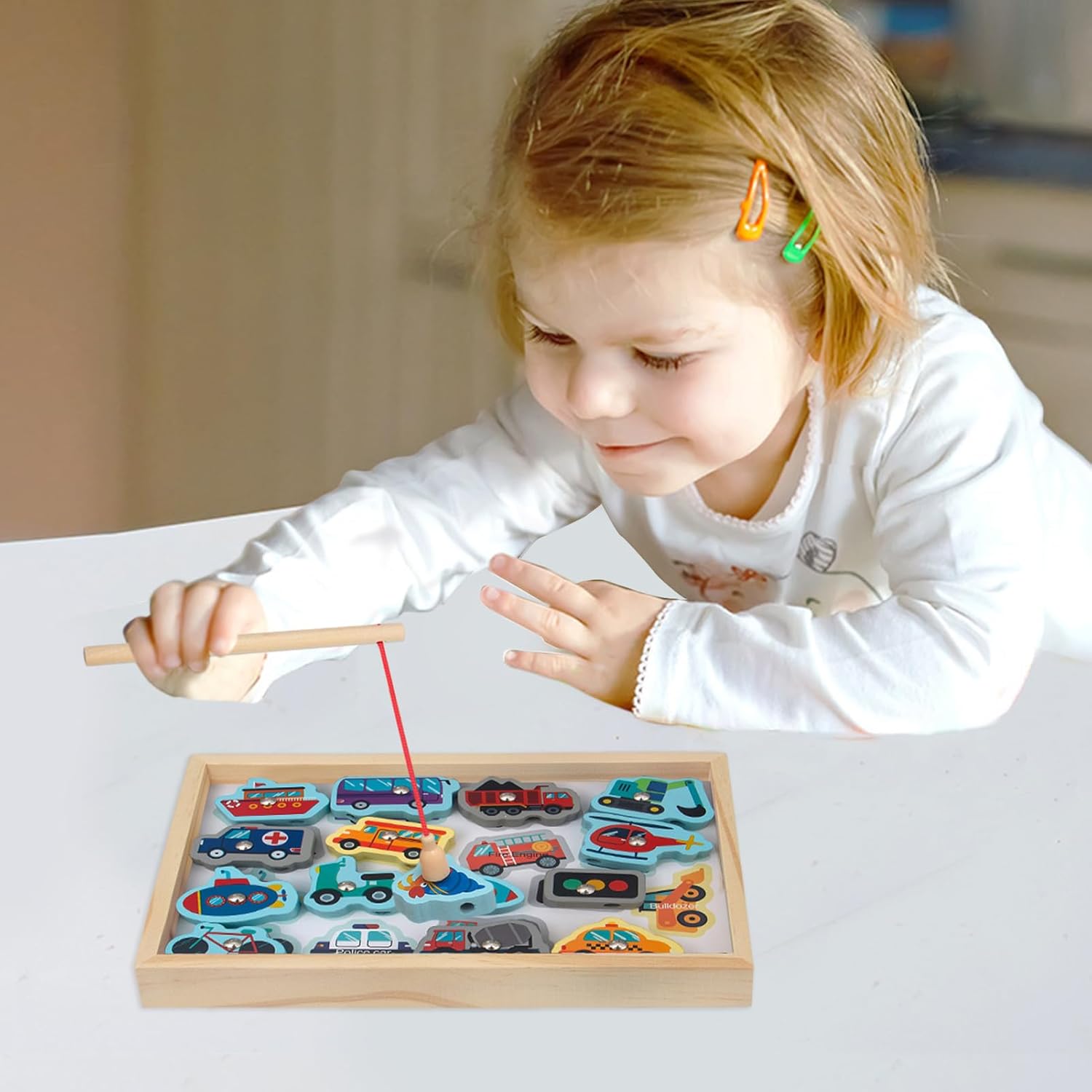 Wooden Fishing Toys,Magnetic Fishing Games with Vivid Design and Kid-Friendly - Fishing Game for Toddlers, Magnetic Fishing Toys, Gift for Kids