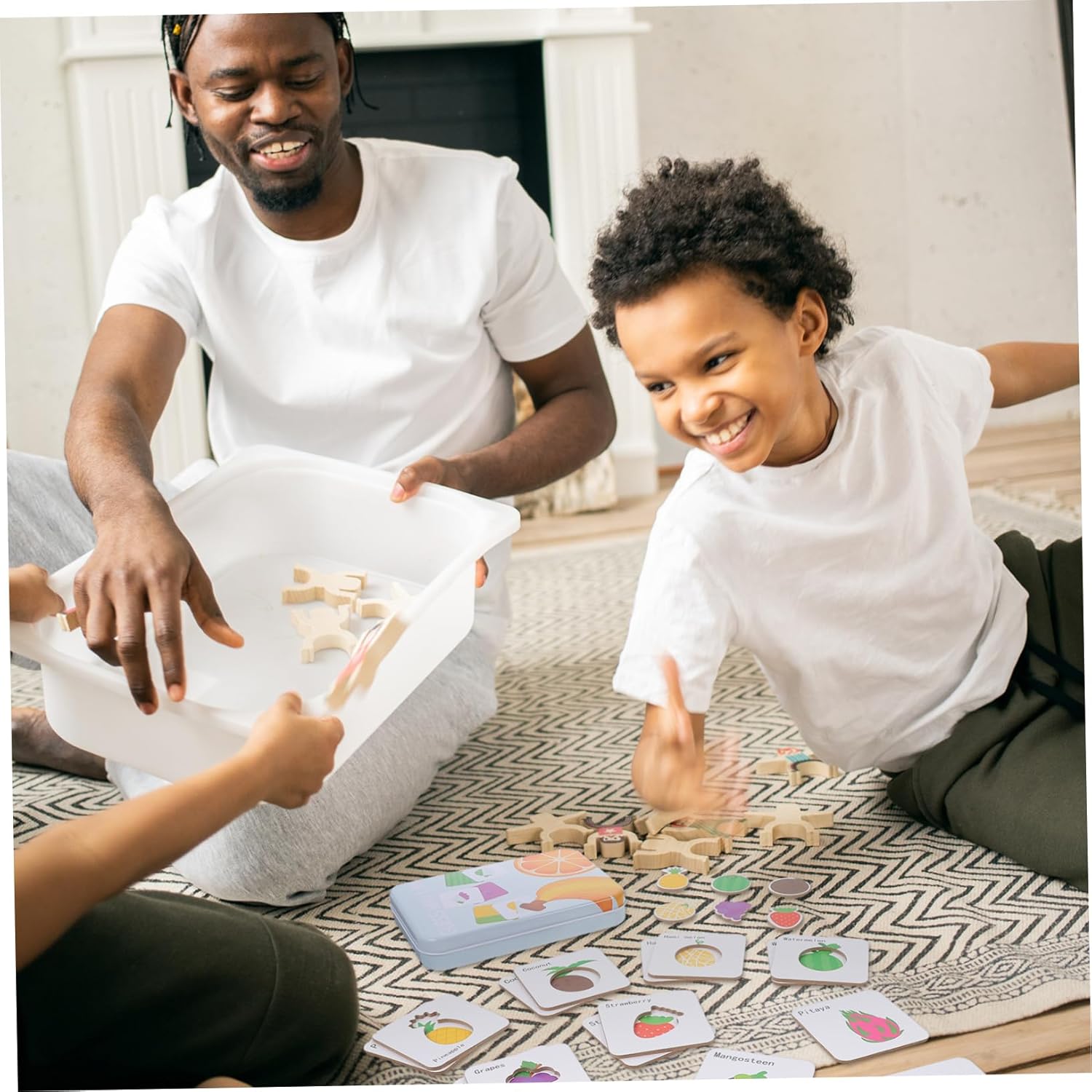 CIYODO 1 Game Puzzle Cognitive Word Animal Matching Puzzle Game Letter Learning Game Learning Cards Parent-child Tin Box Wooden Game Set