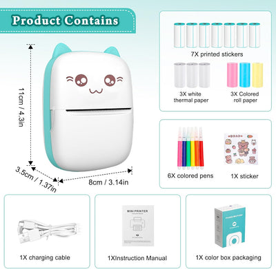 Mini impresora portátil para fotos y pegatinas