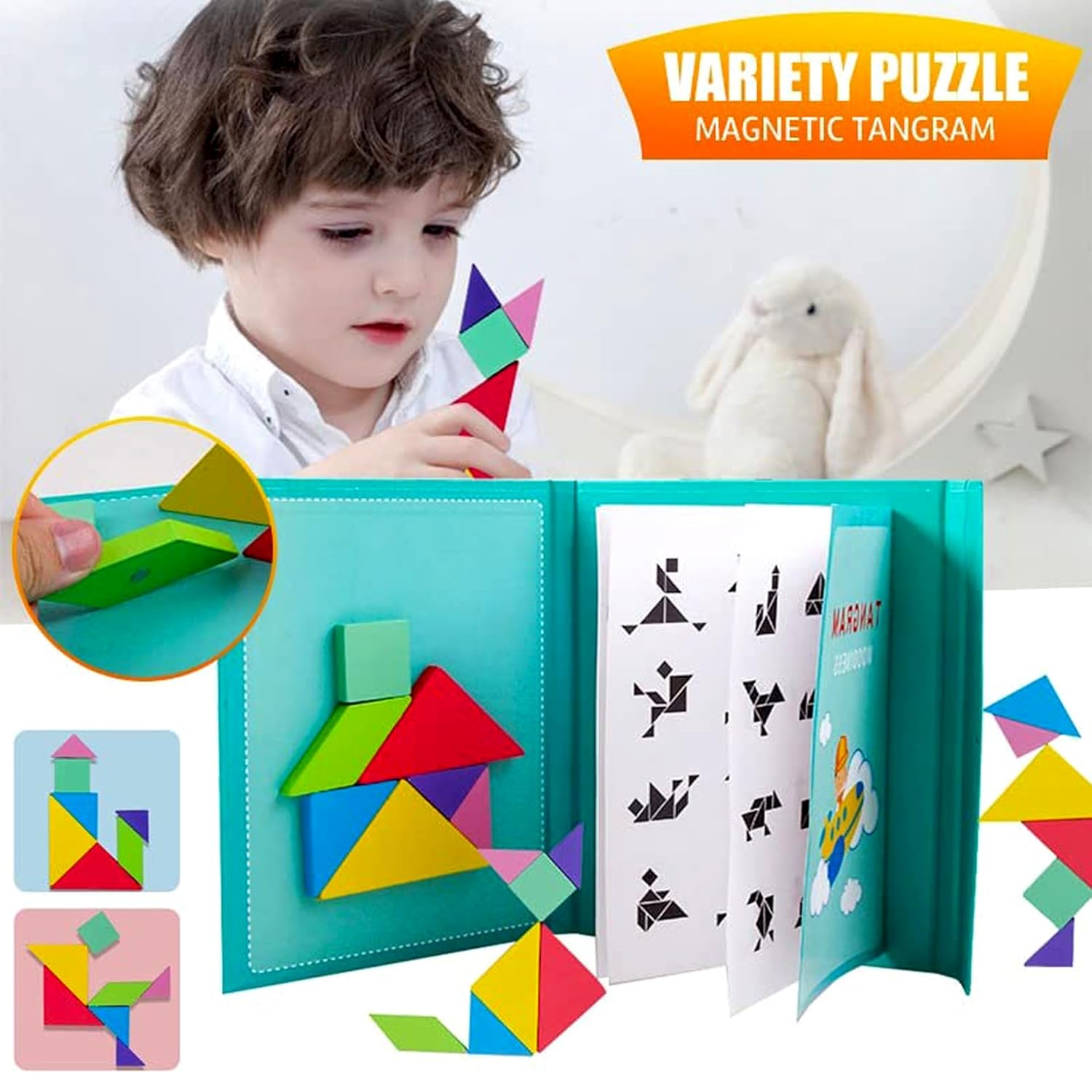 Fidtoy Magnetic Tangram Puzzle for Kids – STEM Learning, Creativity, and Fine Motor Skills