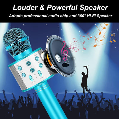 Fidtoy Wireless Bluetooth Karaoke Microphone for Kids & Adults