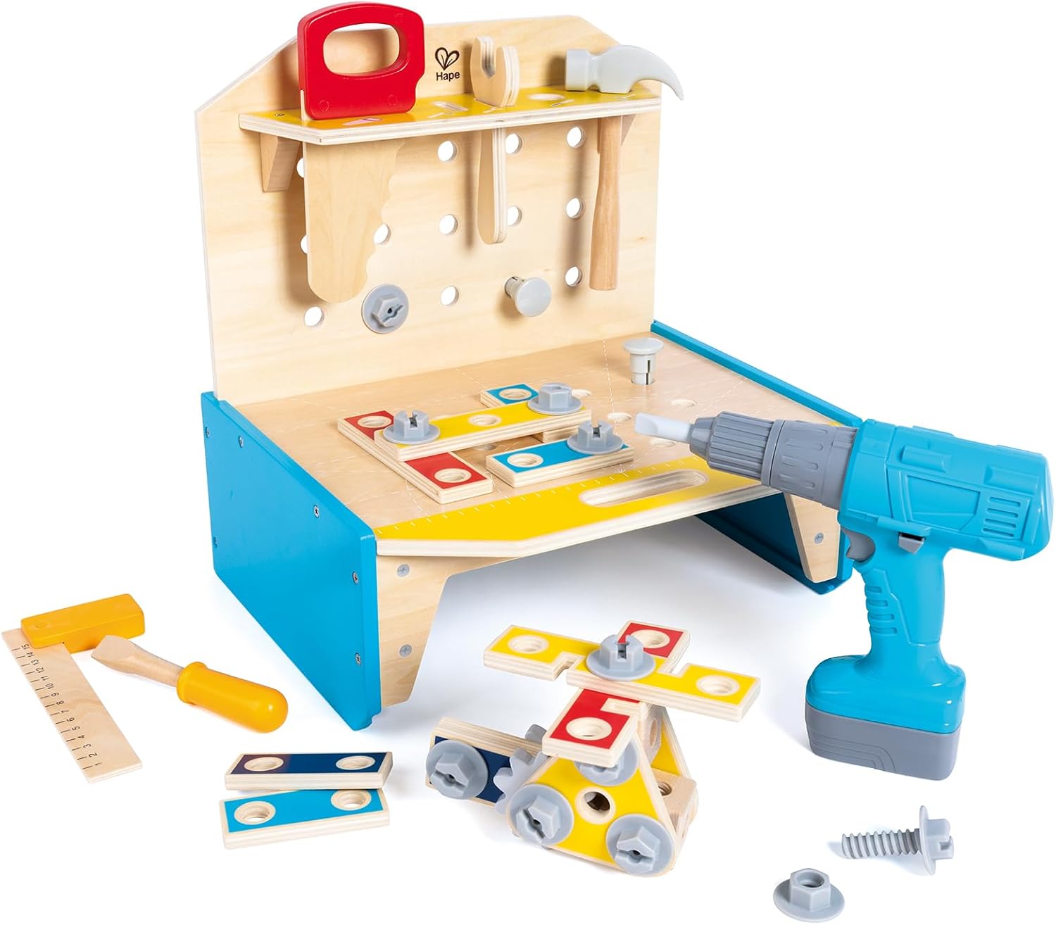 Fidtoy Établi en bois avec outils, kit de construction pour enfants