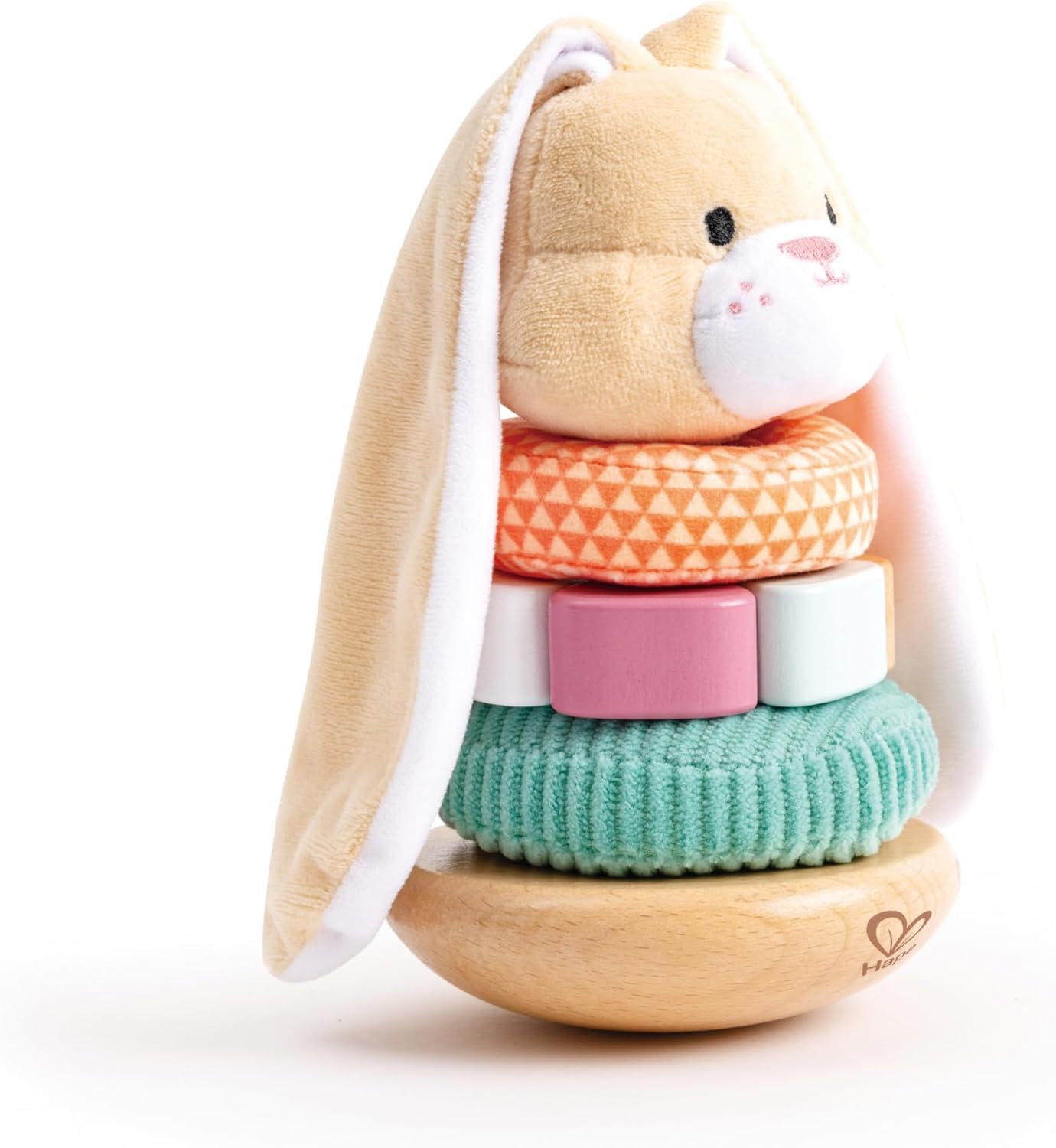 Jouet empilable Fidtoy Lapin Jouet sensoriel d'apprentissage à anneaux pour bébé