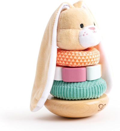 Jouet empilable Fidtoy Lapin Jouet sensoriel d'apprentissage à anneaux pour bébé