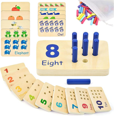 Jeu de comptage en bois Montessori Fidtoy Peg Board