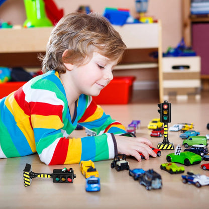 STOBOK 2Pcs Traffic Light Toy for Kids, Mini Traffic Signal Light Model, Realistic Road Scene for Children Learning Rules Educational Toy