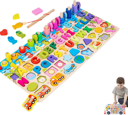 2 Pcs Toddler Number Puzzle - Kids Fishing Game - Counting Games Learn Arabic Numerals, Enhance Hands-on Ability, Develop Hand-eye Coordination Preschool Gift for Kids