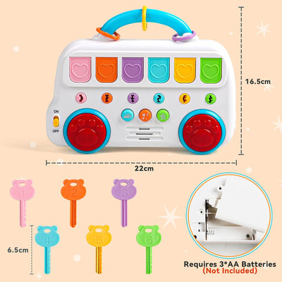 Fidtoy Interactive Pop Up Animal Sound Color Recognition Key Set with Music Lights for Toddlers