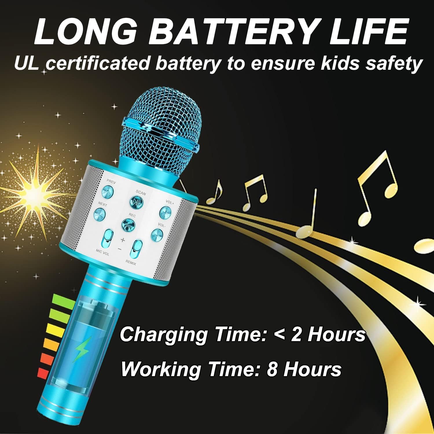 Fidtoy Wireless Bluetooth Karaoke Microphone for Kids & Adults