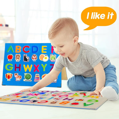 Foldable,Freestanding Felt Flannel Board Set for Toddlers,With 75 Felt Learning Letters Numbers Pieces,Double-Sided,With Storage Bag,for Parent-Child Story Time,Preschool,Classroom,Journey Time