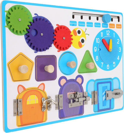 Janzoom Tablero Sensorial, Reloj Despertador Tablero de Actividades Sensoriales para el Hogar, gco6szb4th