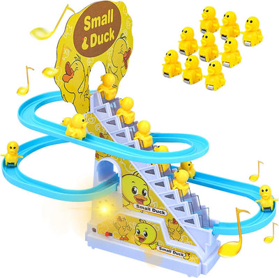 Fidtoy Climbing Duck Track Toy with Lights and Music for Toddlers
