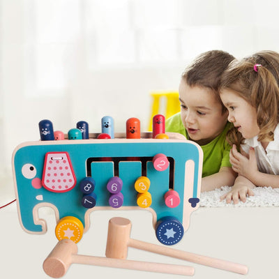 Fidtoy Banc à Marteler Montessori pour Tout-petits – Jouet Musical en Bois avec Marteau pour l'Éveil et la Motricité Fine