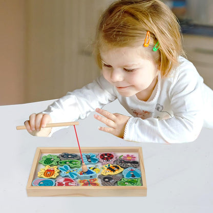 Juguetes educativos de pesca - Juegos de pesca magnéticos 2 en 1 seguros e inofensivos - Juego de pesca para niños pequeños, juguetes de pesca magnéticos, regalo para niños