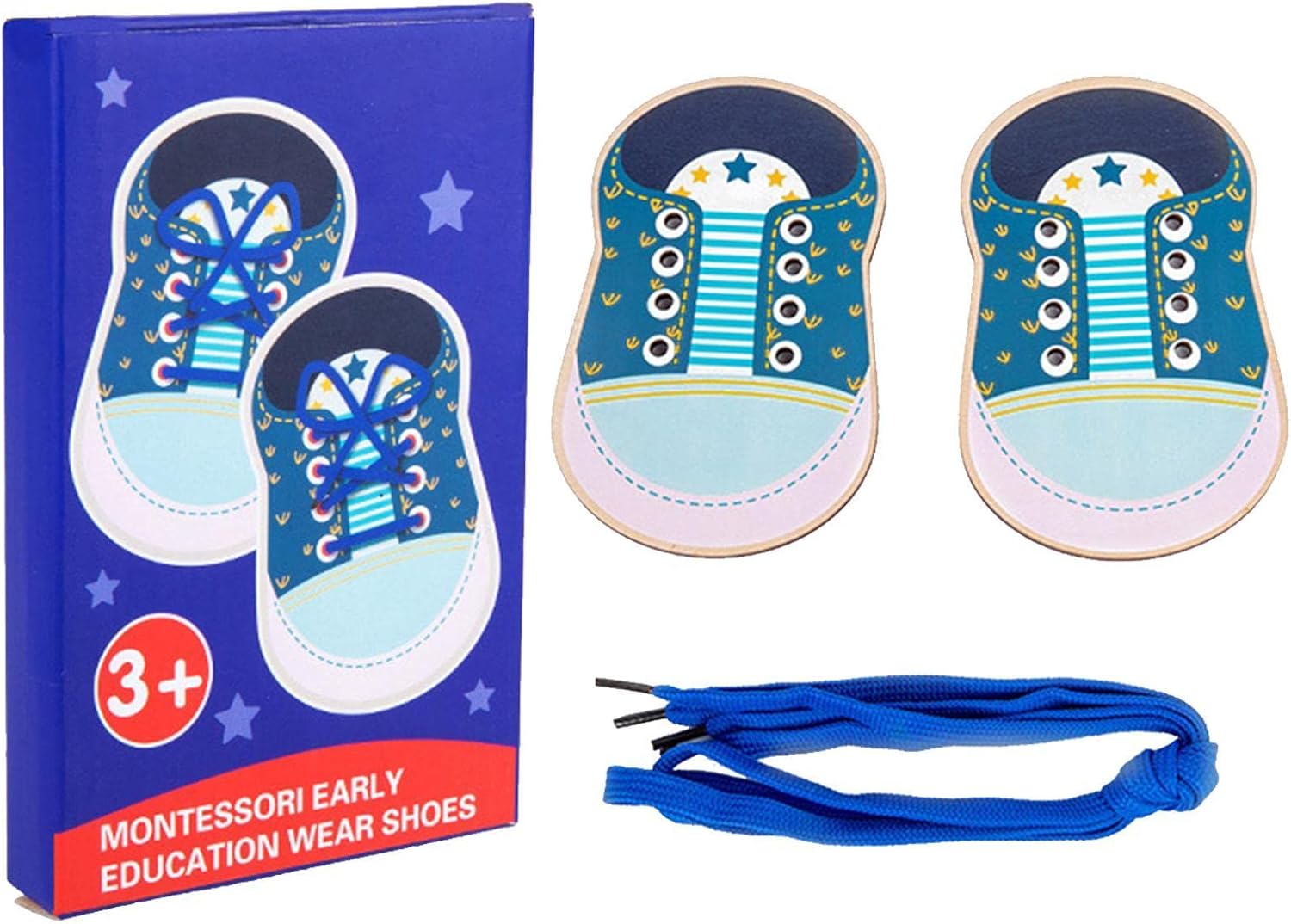 Ridecyle Lacing Shoe Toy - Kids Shoelace Threading Learning Toy,Learn to Tie Shoes Children Shoelace Threading Teaching Toy Early Educational Teaching Toy, Shoes Tying Training Toy
