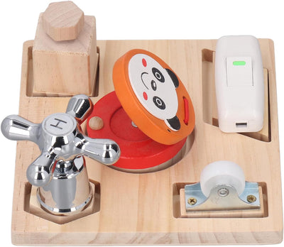 Fidtoy Tableau d'Activités Montessori pour Tout-Petits, Planche Sensorielle en Bois, Tri de Formes, Jouet d'Apprentissage Motricité Fine, Puzzle Éducatif, Jouet Calme de Voyage