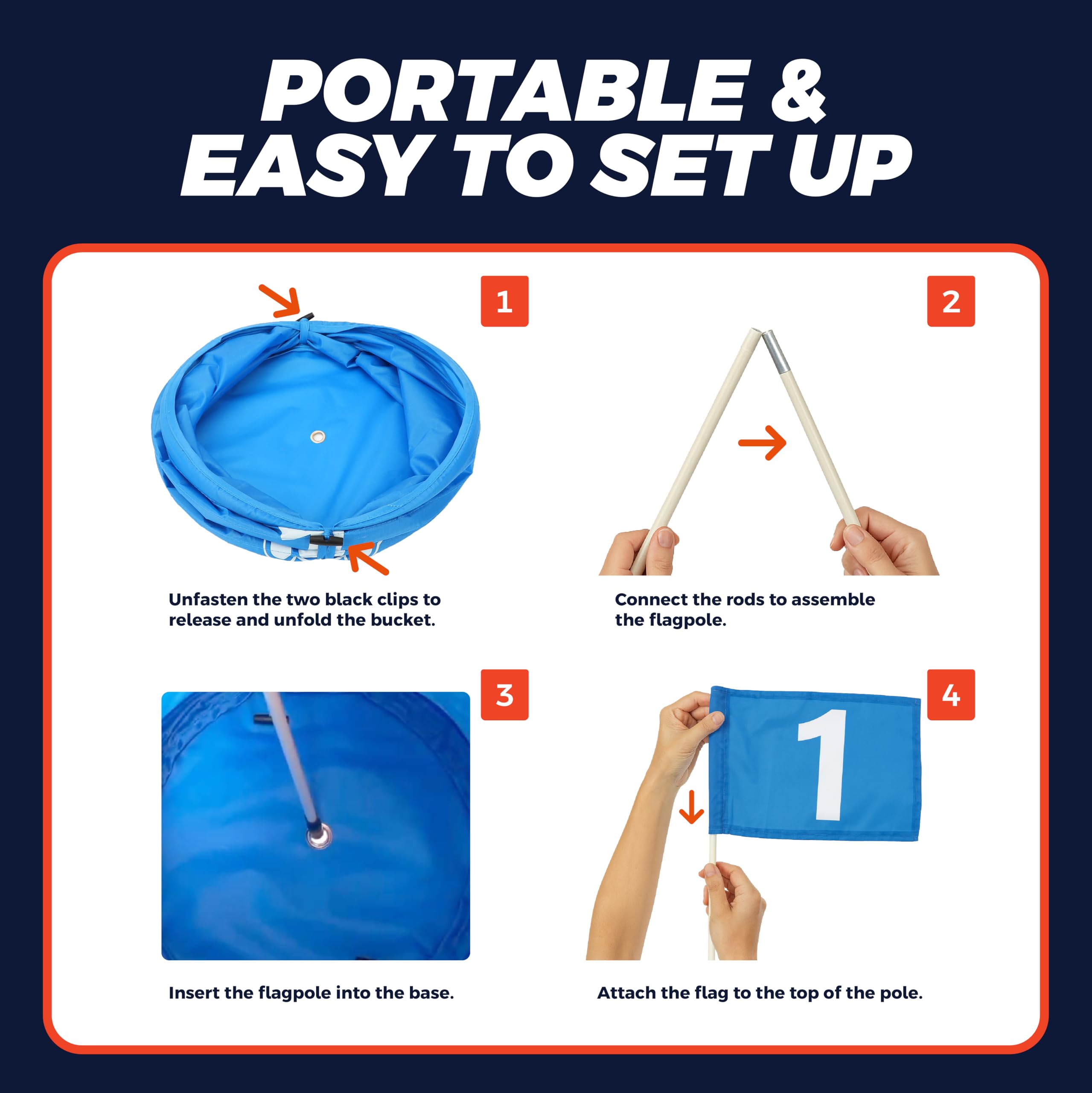 TOY Life Golf Game Set, 6 Holes Backyard Golf Bucket Game for Adults Kids, Practice Golf Course with Balls and Flag, Outdoor Indoor Golf Yard Game for Beach, Camping and Lawn