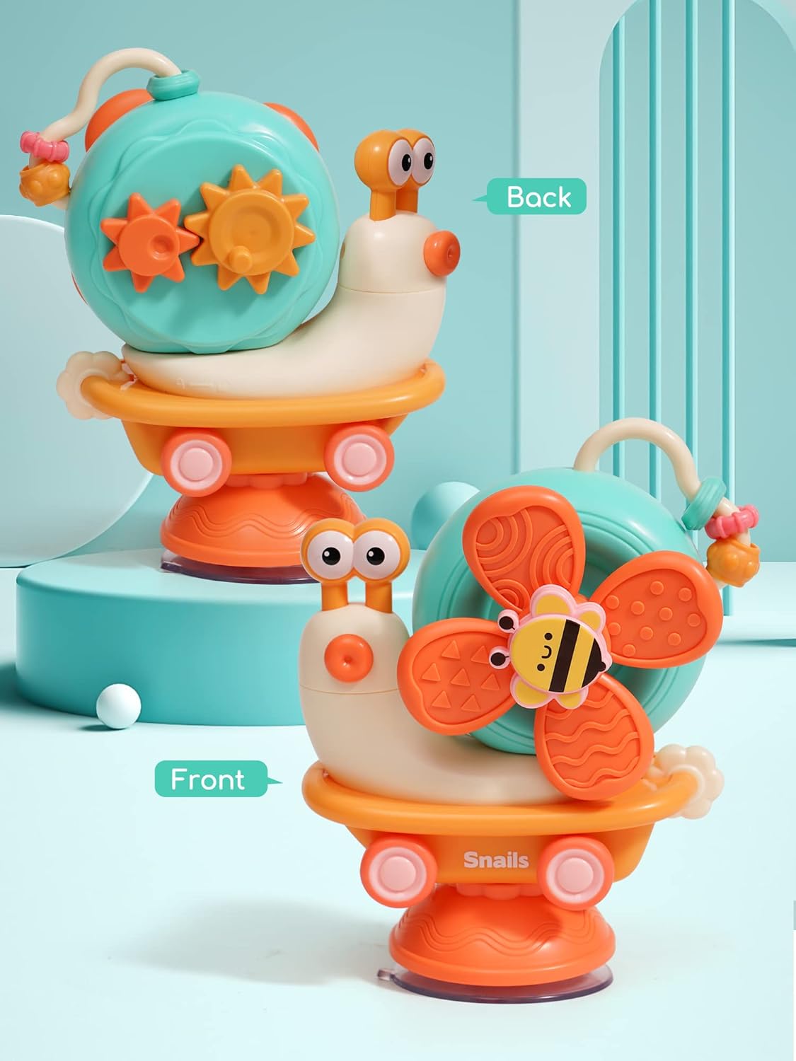 Fidtoy Suction Cup High Chair Toy for Babies – Montessori Sensory Spinner Toy for Mealtime & Travel