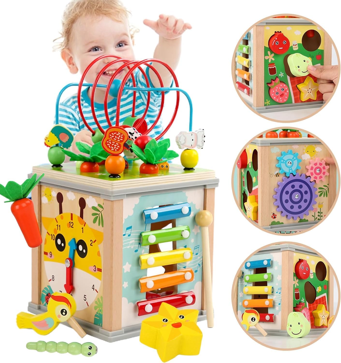 Fidtoy Multifunction Beaded Treasure Box Montessori Activity Toy