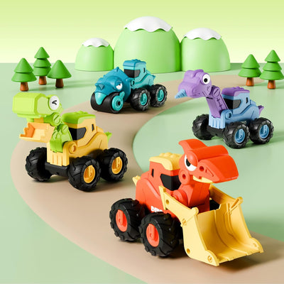 Fidtoy Dino Construction Press-to-Go Car Toy Set