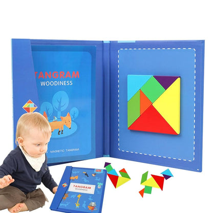 Wooden Magnetic Tangram Shapes Puzzle
