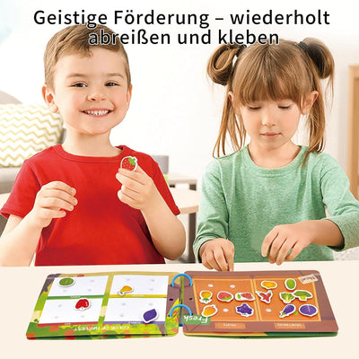Fidtoy Montessori Quiet Book for Toddlers Reusable Sticker Activity Book Early Learning Toy Travel Quiet Toy Fine Motor Skills Storytelling Toy