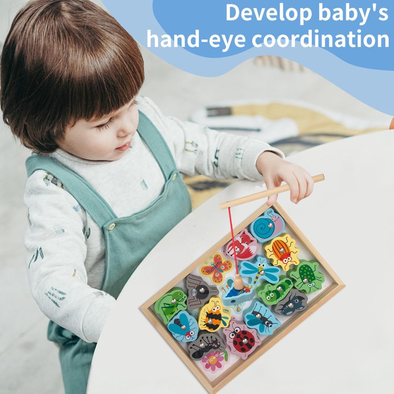 Juguetes educativos de pesca - Juegos de pesca magnéticos 2 en 1 seguros e inofensivos - Juego de pesca para niños pequeños, juguetes de pesca magnéticos, regalo para niños