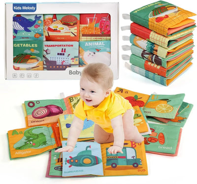 Fidtoy Baby Crinkle Cloth Books 6 Pack Early Learning Set