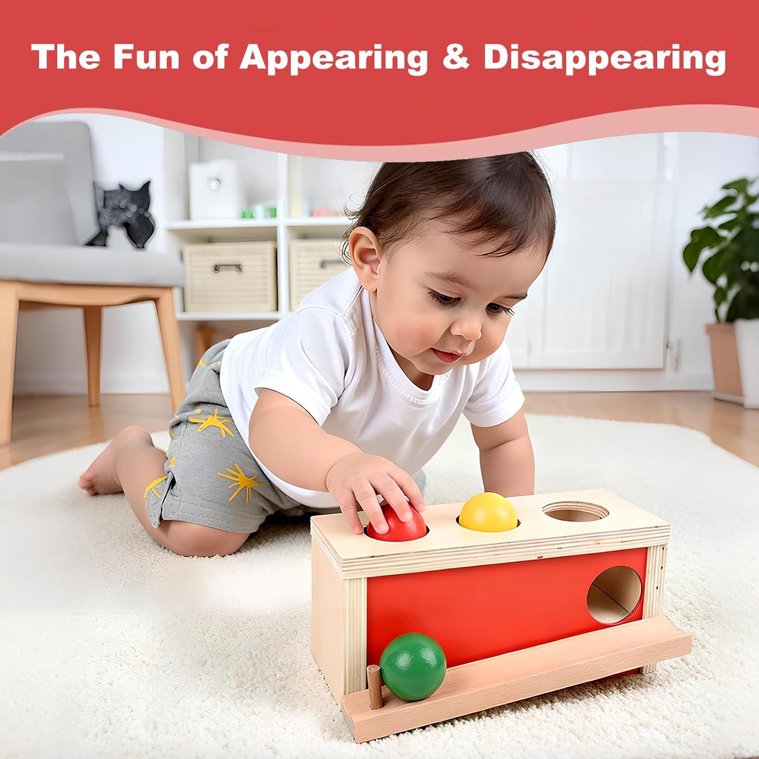 Fidtoy Hand-Eye Coordination Box for Toddlers – Montessori Wooden Fine Motor Learning Toy