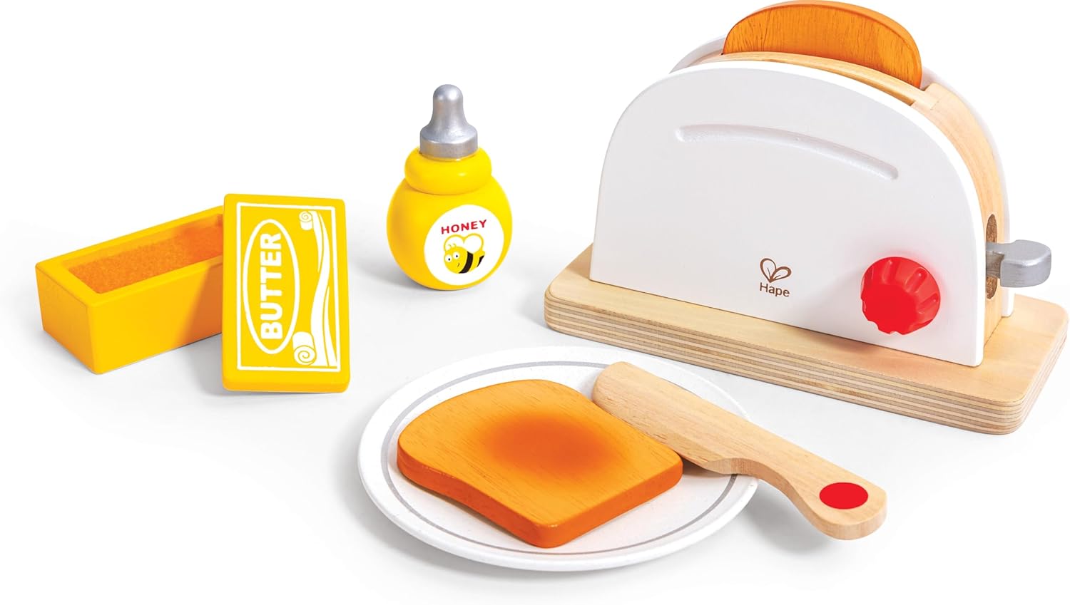Fidtoy Wooden Pop Up Toaster Pretend Play Kitchen Toy Set