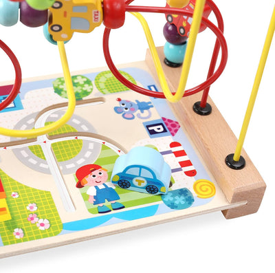 Fidtoy Jouet labyrinthe en perles en bois pour tout-petits