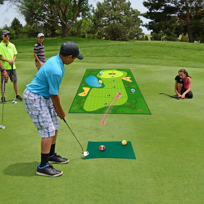 Fidtoy Chipping Golf Mat Game with Sticky Balls for Family Fun