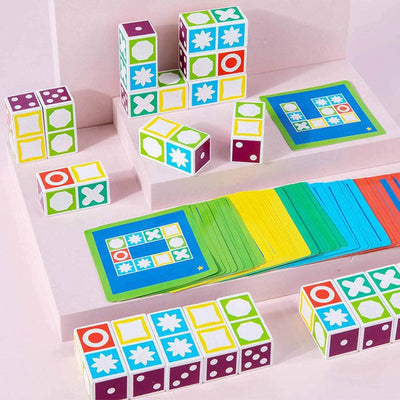 Fidtoy Puzzle Board Game for Kids Brain Development Matching Blocks Game for 3+ Year Olds Family Game Night Logic Thinking Training Toy