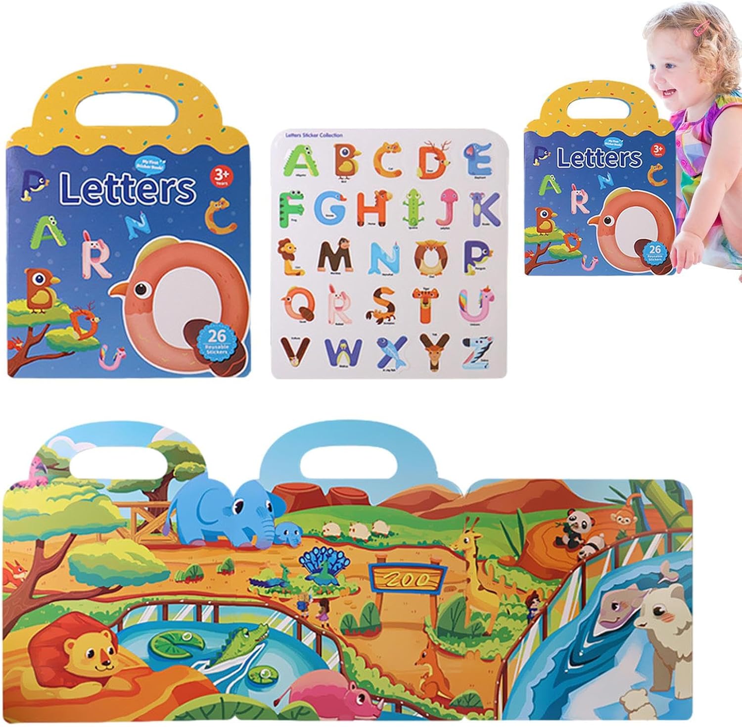 pegatinas reutilizables para - Libro pegatinas actividades divertidas para niños pequeños | Divertidas pegatinas viaje para niños, rompecabezas bricolaje varios escenarios