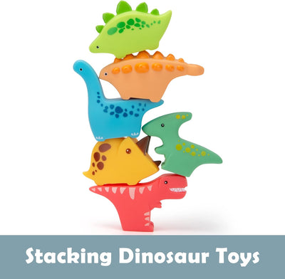 Fidtoy Soft Water Sprinkler Bath Sensory Toy 6 Pieces, Dinosaur Bath Toys for Baby and Toddler Water Play, Rubber Squeeze Floating Spray Toys for Bathtub, Grass and Beach Play