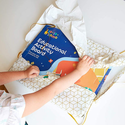 Fidtoy Wooden Busy Board Montessori Activity Board for Toddlers with Locks Latches Gears Learning Toy Fine Motor Skills Sensory Travel Quiet Toy Gift