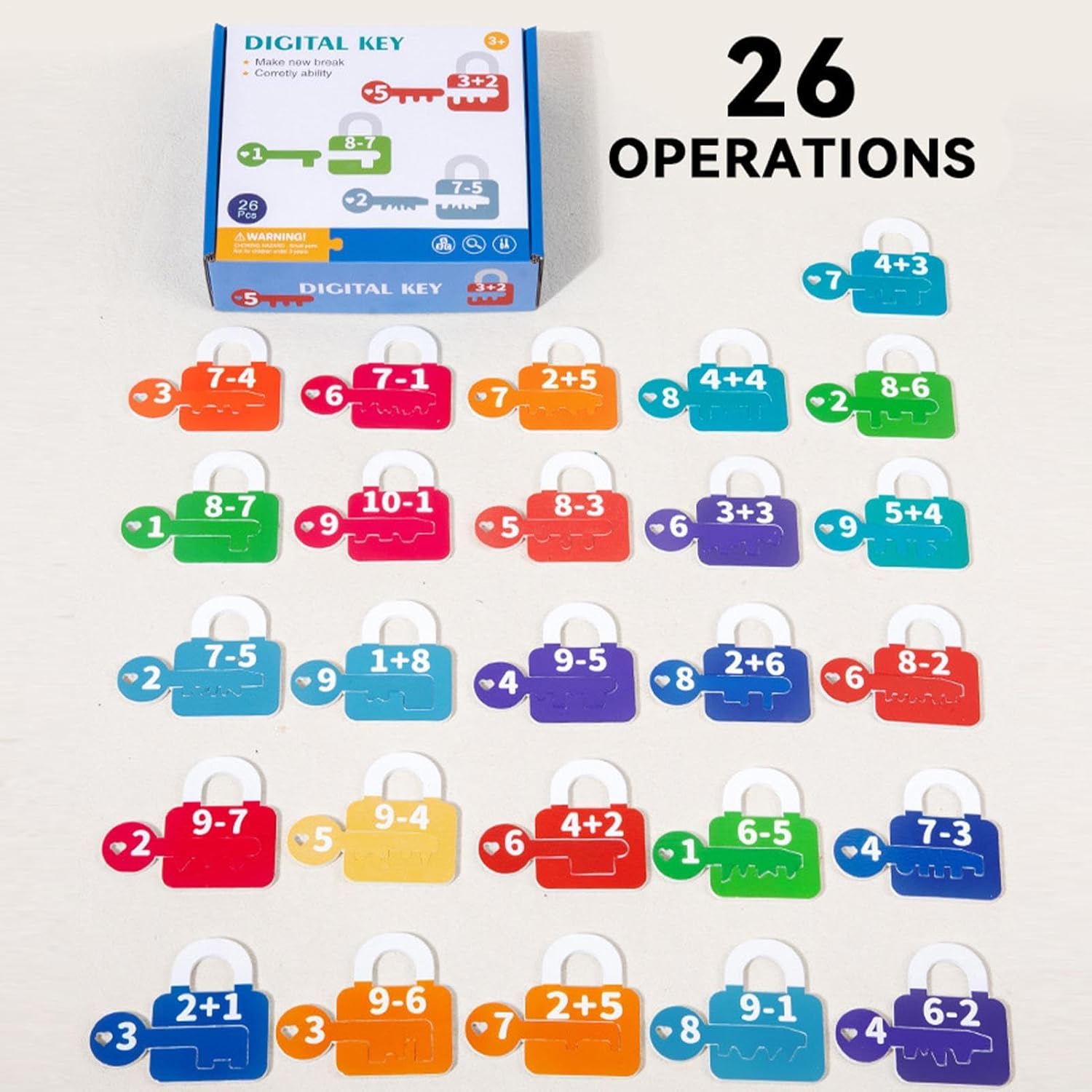 Kids Learning Locks with Keys, Number Counting for Kids | Letter Recognition Keys and Locks Combination Set for Kids - Preschool Learning Games, c