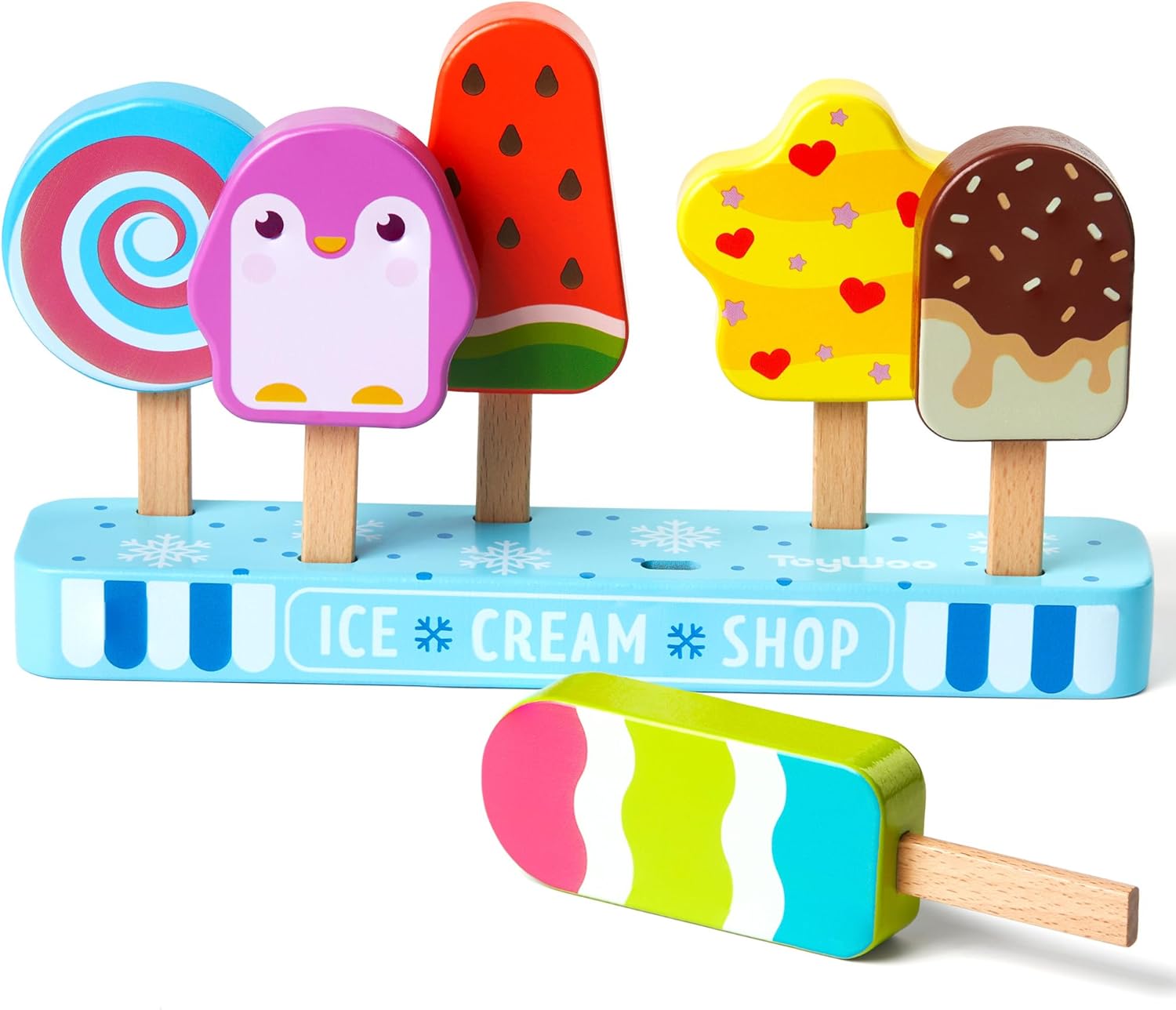 Fidtoy Set de Helados de Madera para Juego de Imitación de Niños Pequeños