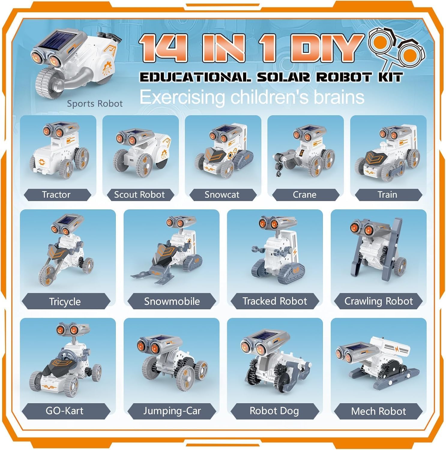 Kit de robotique à énergie solaire 14 modèles en 1 - 707
