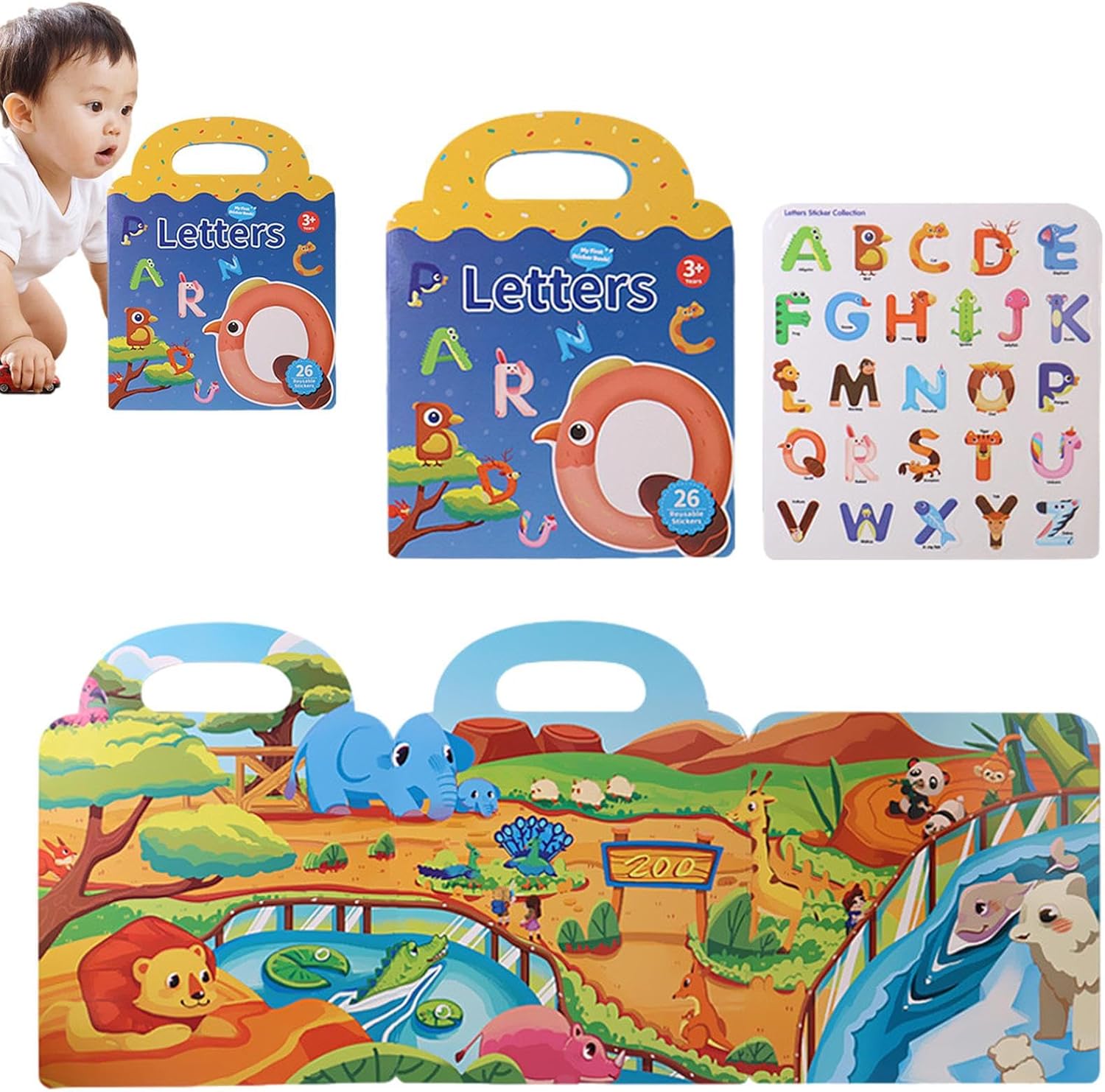 pegatinas reutilizables para - Libro pegatinas actividades divertidas para niños pequeños | Divertidas pegatinas viaje para niños, rompecabezas bricolaje varios escenarios