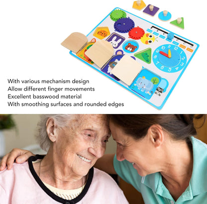 Horoper Fidget Blanket for Dementia, Seniors Fidget Board Stress Relieve Improve Coordination Calming Comforting Dementia Sensory Activities