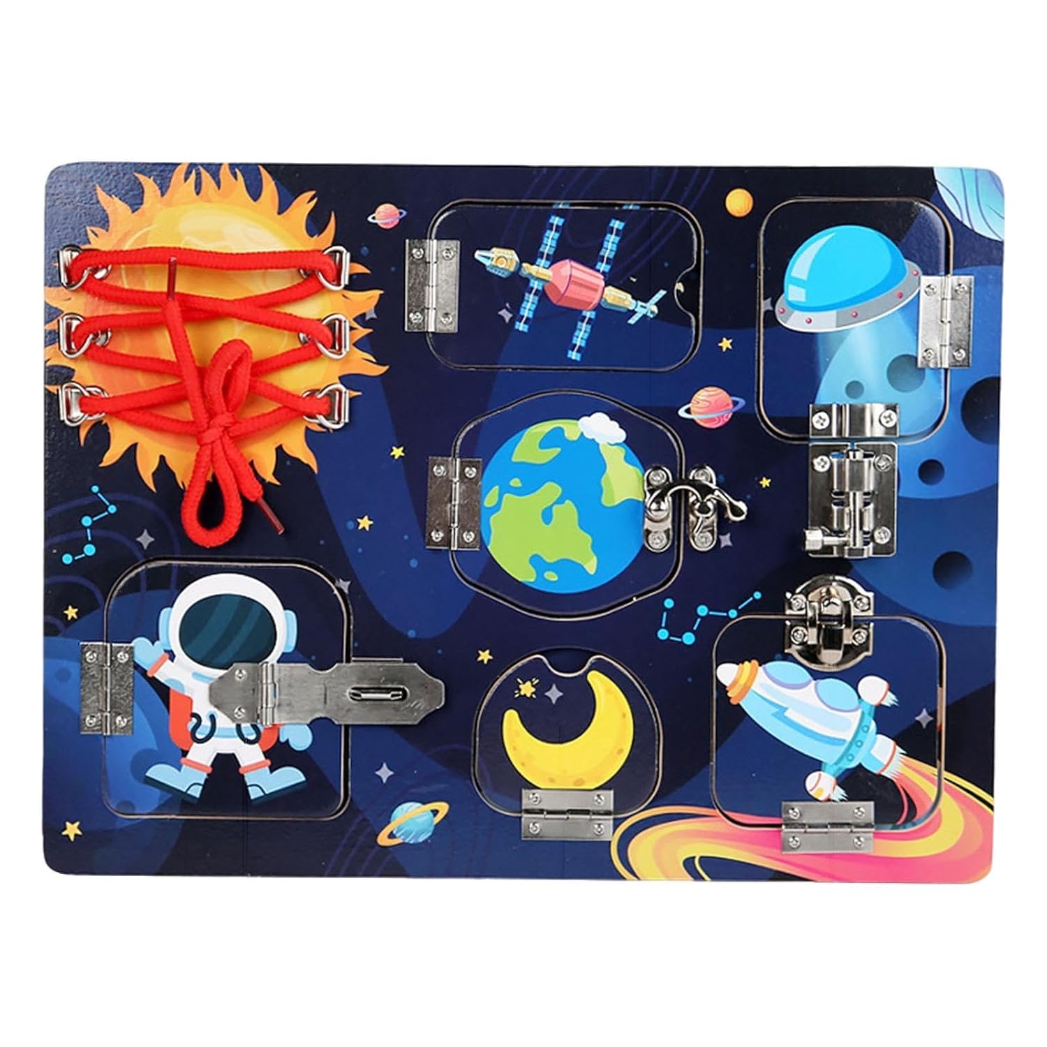 bnf® Wood Busy Board Self Ability Educational Learning for Kids 2 3 4 5 Years Old Space|Toys & Hobbies | Educational | Other Educational Toys