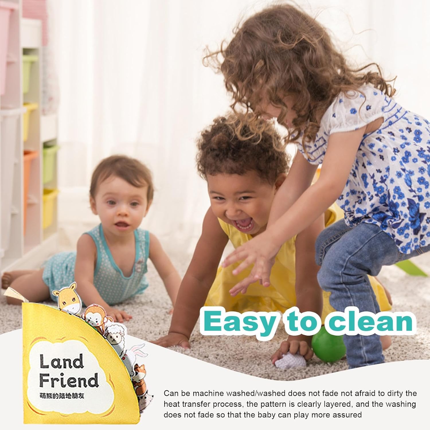 Qumiuu Libri da Bagno per Bambini | Libri di Teli da Bagno per Ragazze e Ragazzi,Libro interattivo Portatile per Bambini, Giocattoli per la Prima educazione per Ragazzi e Bambini 0-6 Mesi