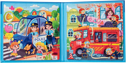 Magnetic Puzzle Book - Traffic Take Long Magnetic Jigsaw Puzzle | Animals Summer Toddler Puzzles Party Favors for 3-6 Years Old Girls and Boys by Bami