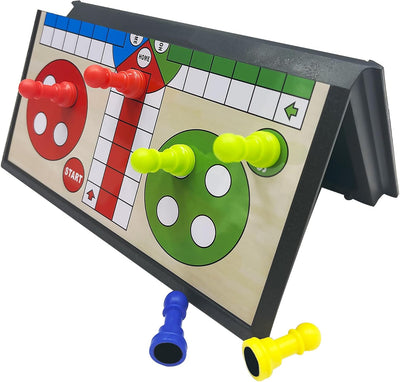 Fidtoy Magnetic Travel Ludo Family Game for Kids Foldable Portable Board Game Age 6+