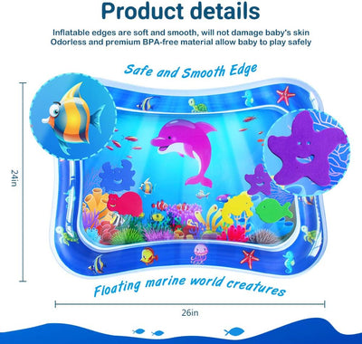 Tapis de jeu aquatique Fidtoy Tummy Time pour bébés de 3 à 12 mois, jeu sensoriel