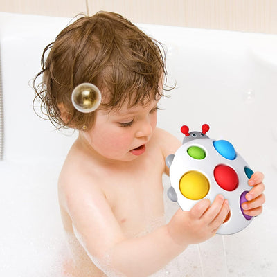 Fidtoy Baby Sensory Pop Toy Silicone Dimple Fidget Toy for Toddlers 6 Months+ Tactile Bubble Board Calm Travel Bath Toy Fine Motor Skills Toy