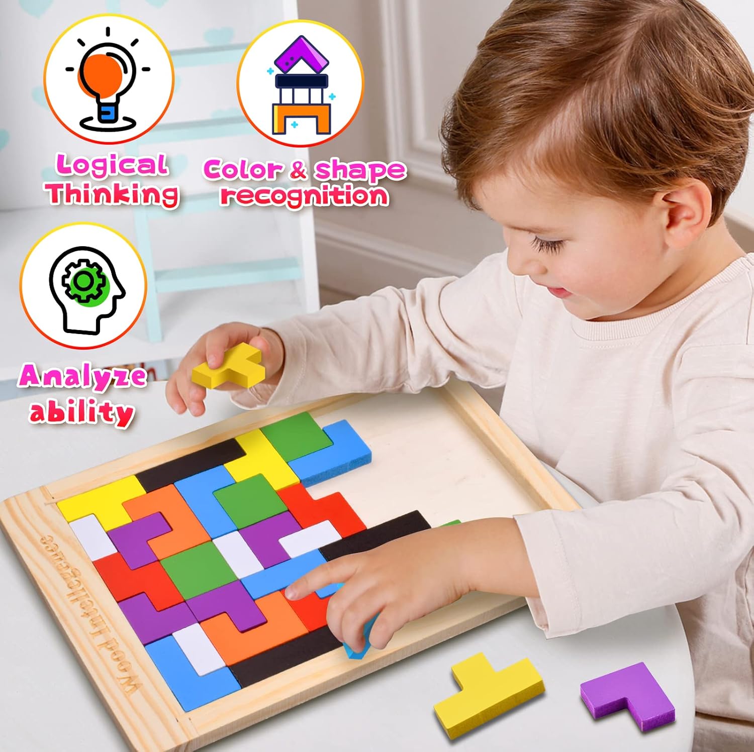 Tablero de madera de Tetris - 194